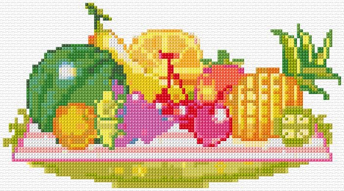 Fruits free cross-stitch pattern