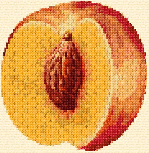Peach free cross-stitch pattern