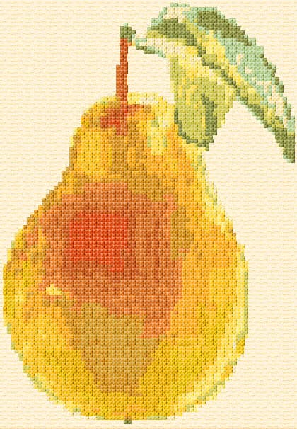 Pear free cross-stitch pattern