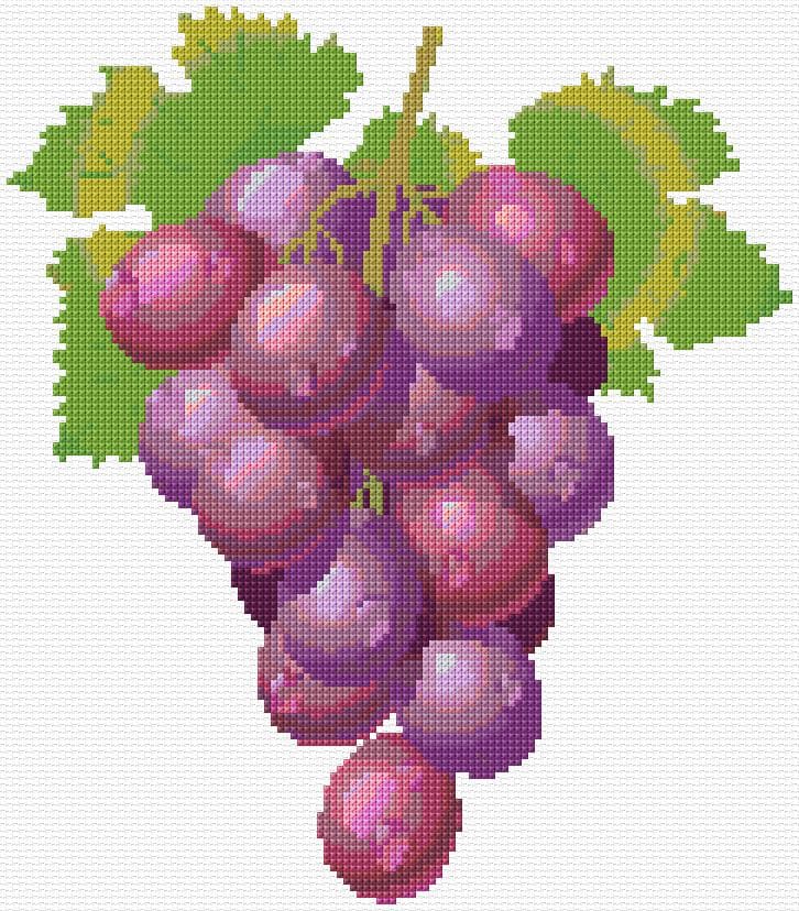Grapes free cross-stitch pattern