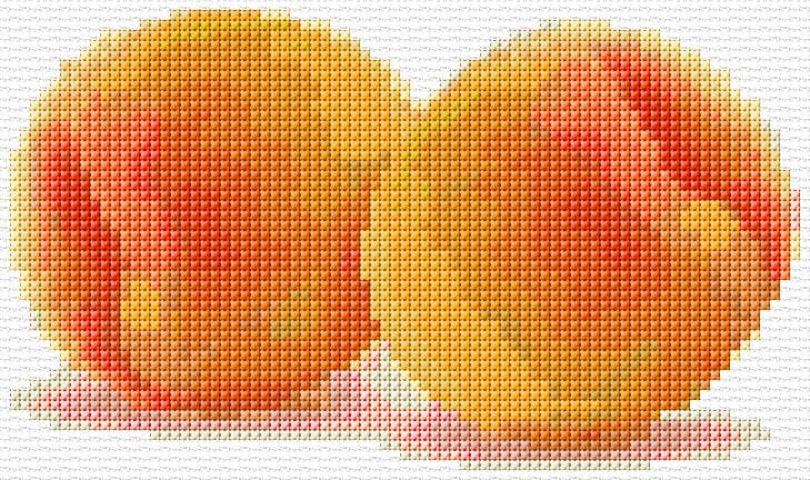 Peaches free cross-stitch pattern