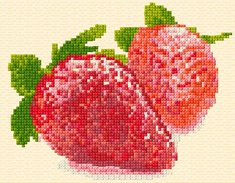 Strawberry free cross-stitch pattern