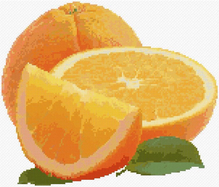 Oranges free cross-stitch pattern