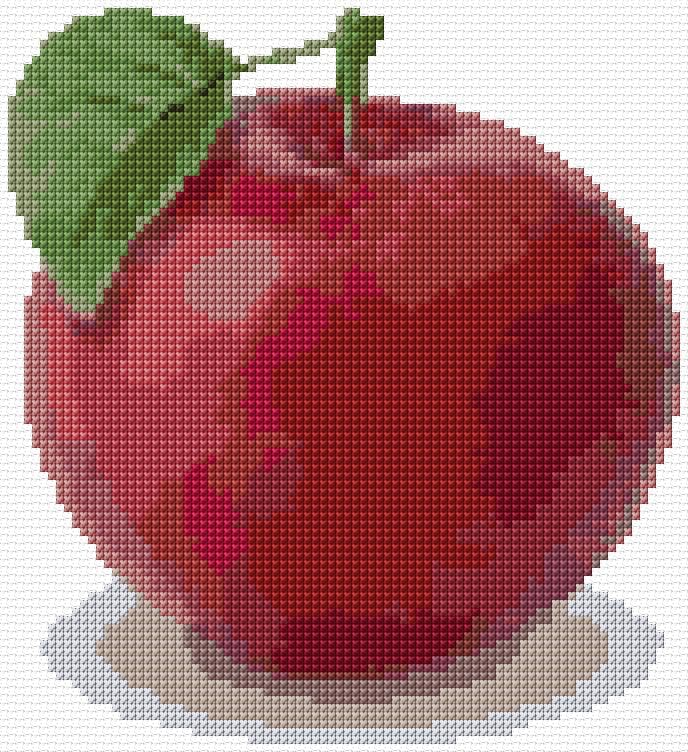 Apple free cross-stitch pattern