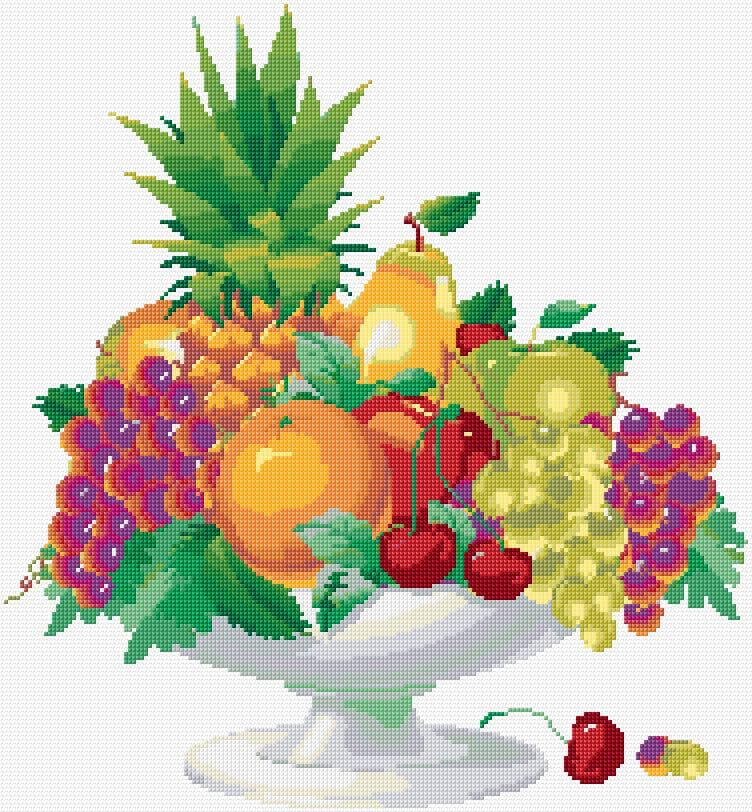 Fruits free cross-stitch pattern