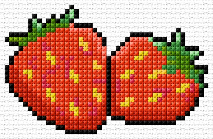 Strawwberries free cross-stitch pattern