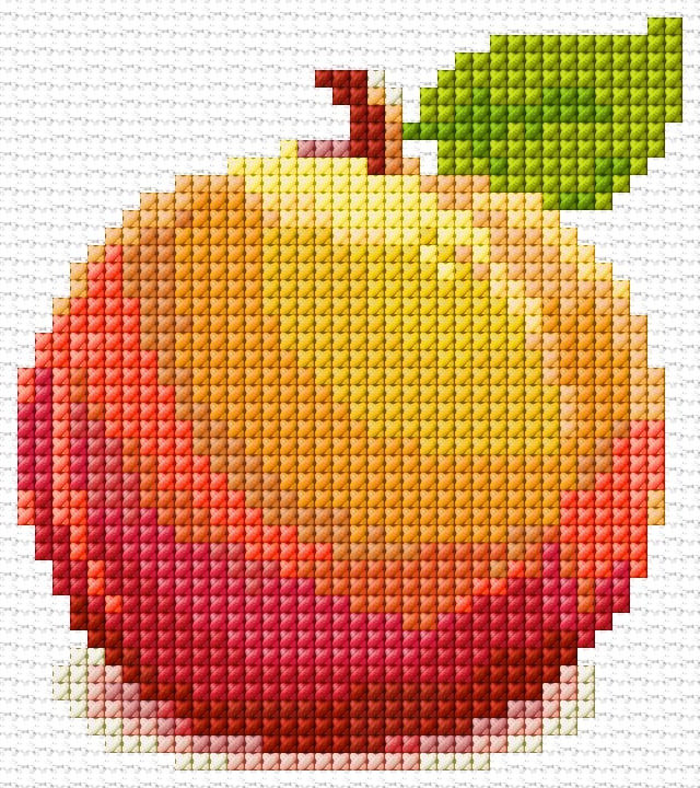 Peach free cross-stitch pattern