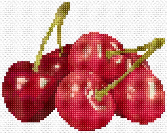 Cherries free cross-stitch pattern