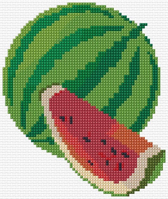 Watermelon free cross-stitch pattern