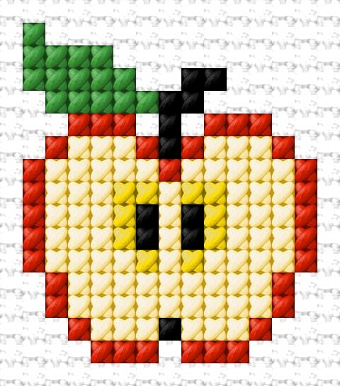 Apple free cross-stitch pattern