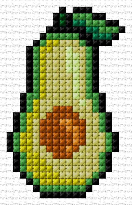 Avocado free cross-stitch pattern