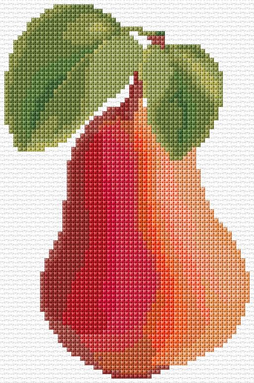 Pear free cross-stitch pattern
