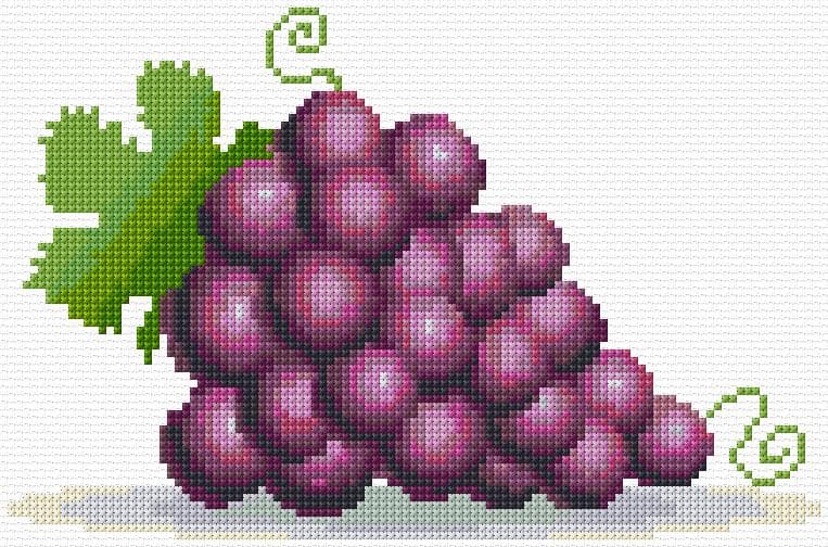 Grapes free cross-stitch pattern