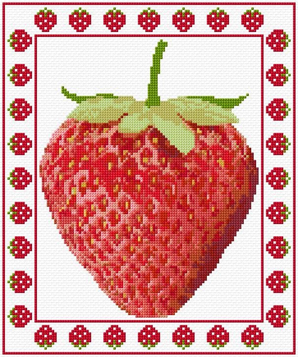 Strawberry free cross-stitch pattern