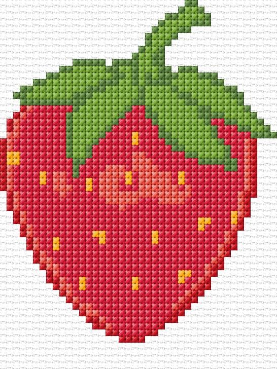 Strawberry free cross-stitch pattern