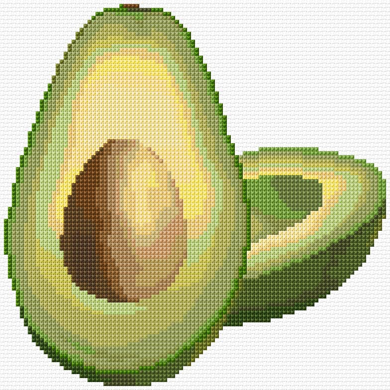 Avocado free cross-stitch pattern