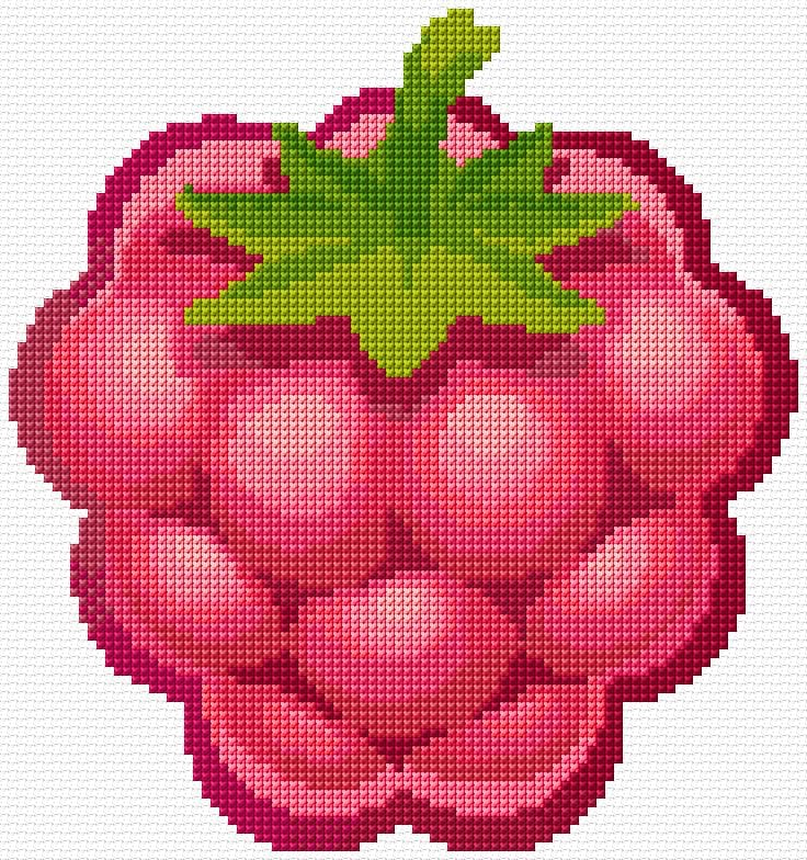 Raspberry free cross-stitch pattern