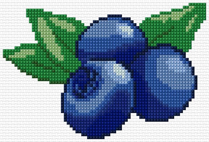 Blueberries free cross-stitch pattern