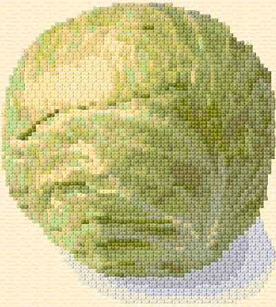 Cabbage free cross-stitch pattern