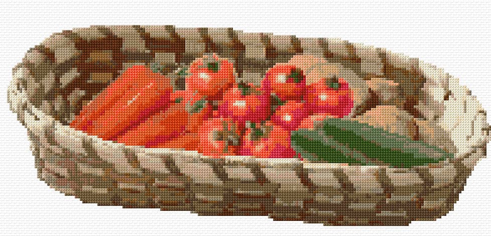 Vegetables Basket free cross-stitch pattern