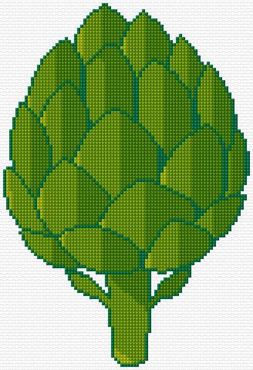 Artichoke free cross-stitch pattern
