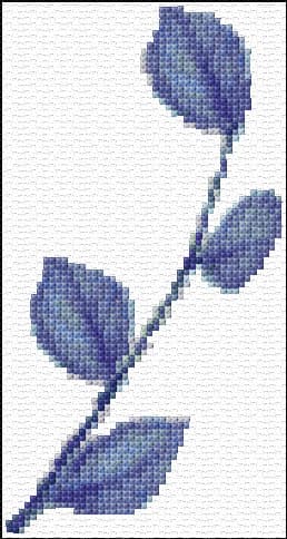 Blue Leaves free cross-stitch pattern
