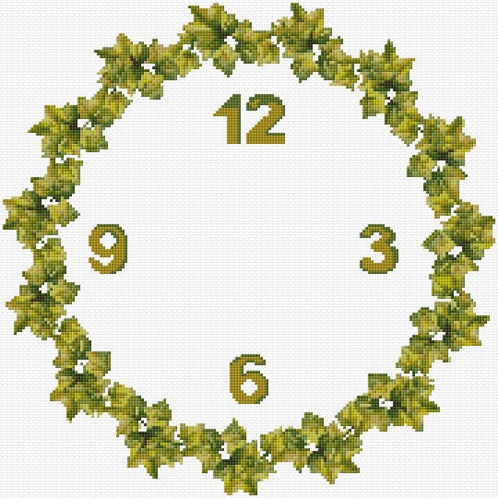 Wall Clock free cross-stitch pattern