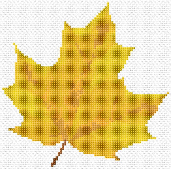 Maple Leave free cross-stitch pattern