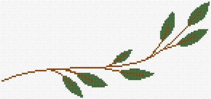 Leaves free cross-stitch pattern