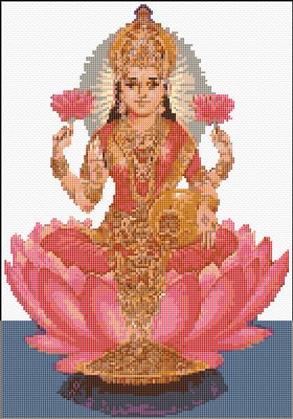 Lord Lakshmi free cross-stitch pattern