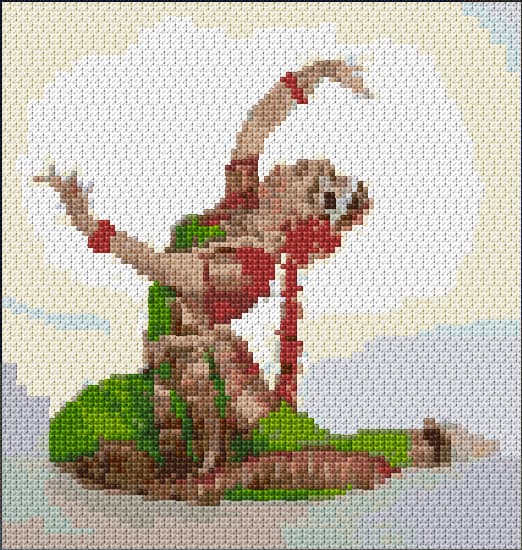 Apsara free cross-stitch pattern