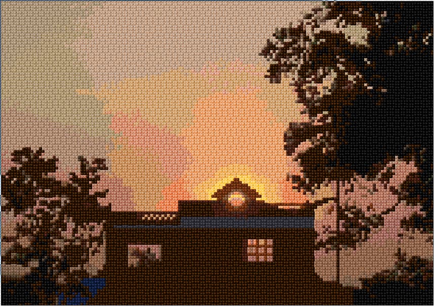 Ashram free cross-stitch pattern