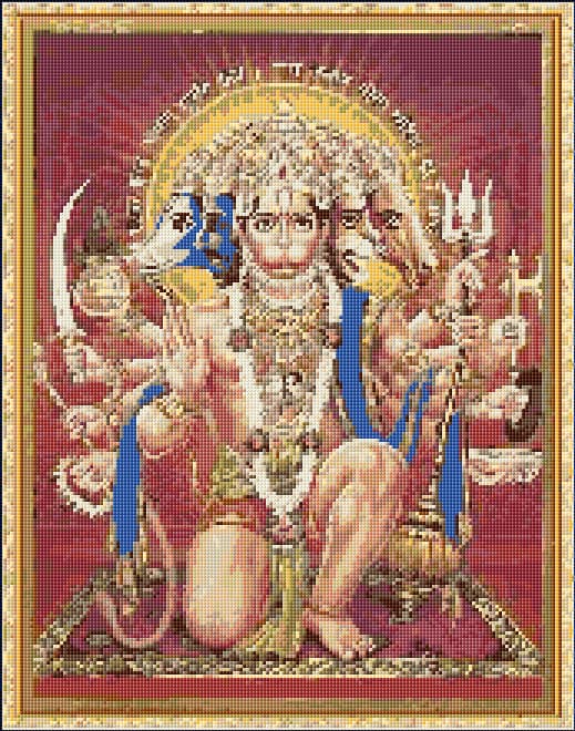 Hanuman free cross-stitch pattern
