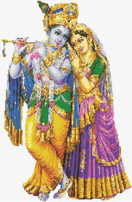 Radha Krishna free cross-stitch pattern