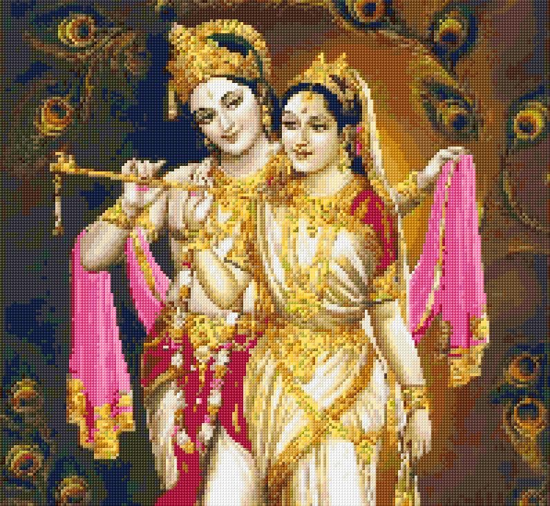 Radha Krishna free cross-stitch pattern