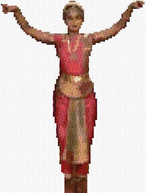 Bharatnatyam Dance free cross-stitch pattern