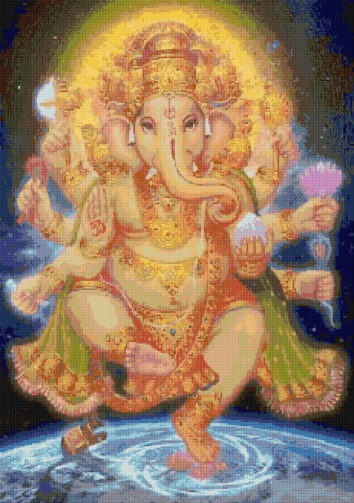 Dansing Ganesha free cross-stitch pattern