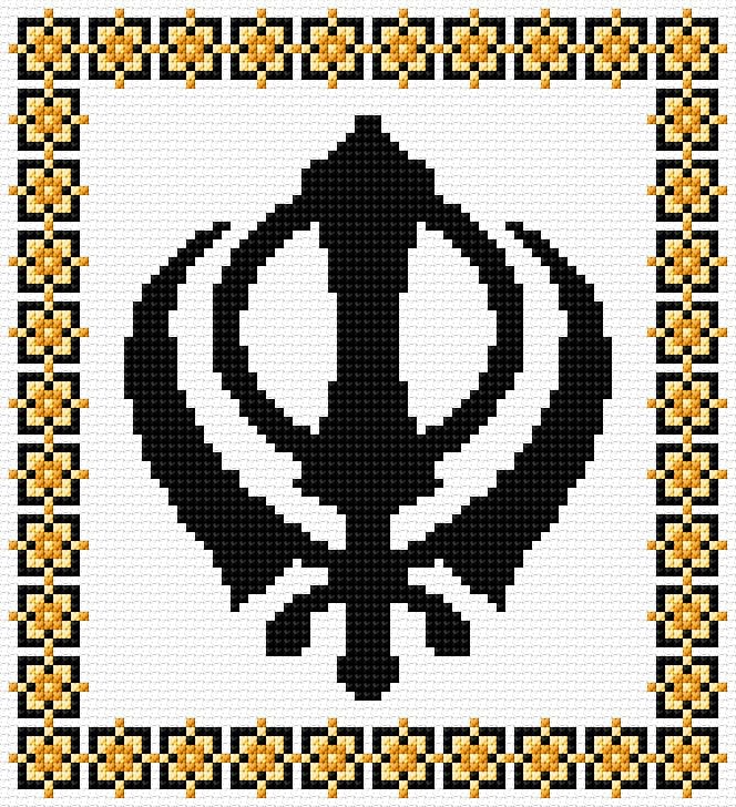 Khanda free cross-stitch pattern