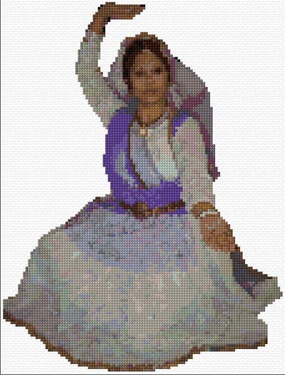 Indian Dance free cross-stitch pattern