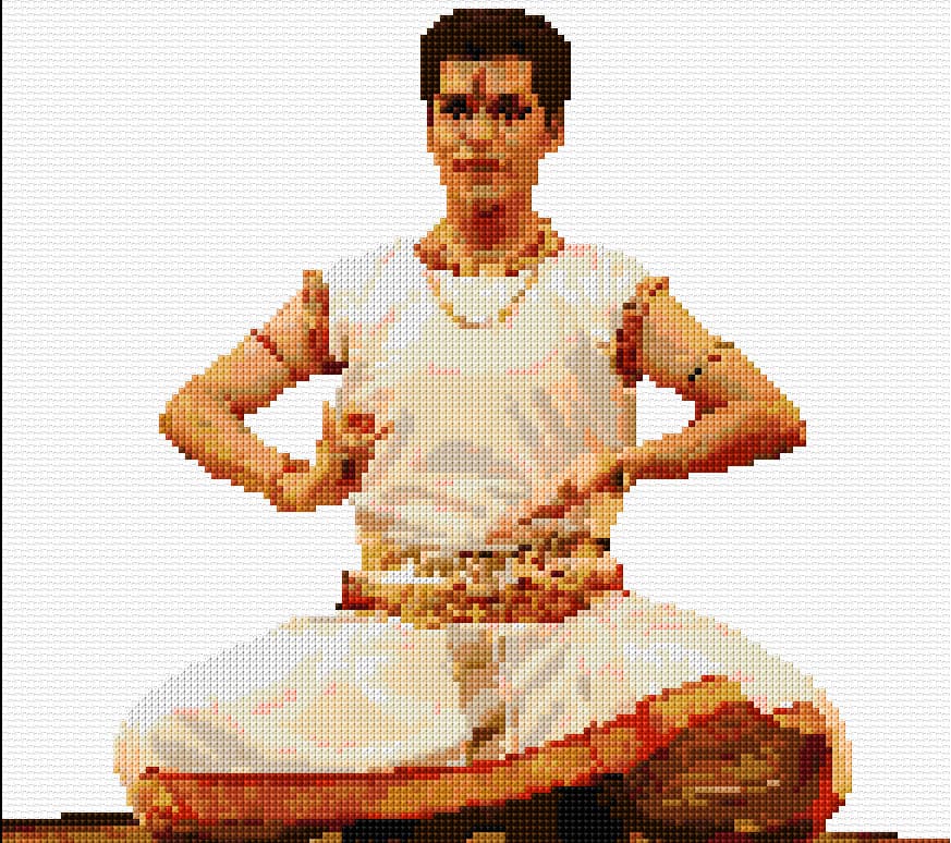 Bharatnatyam Male free cross-stitch pattern