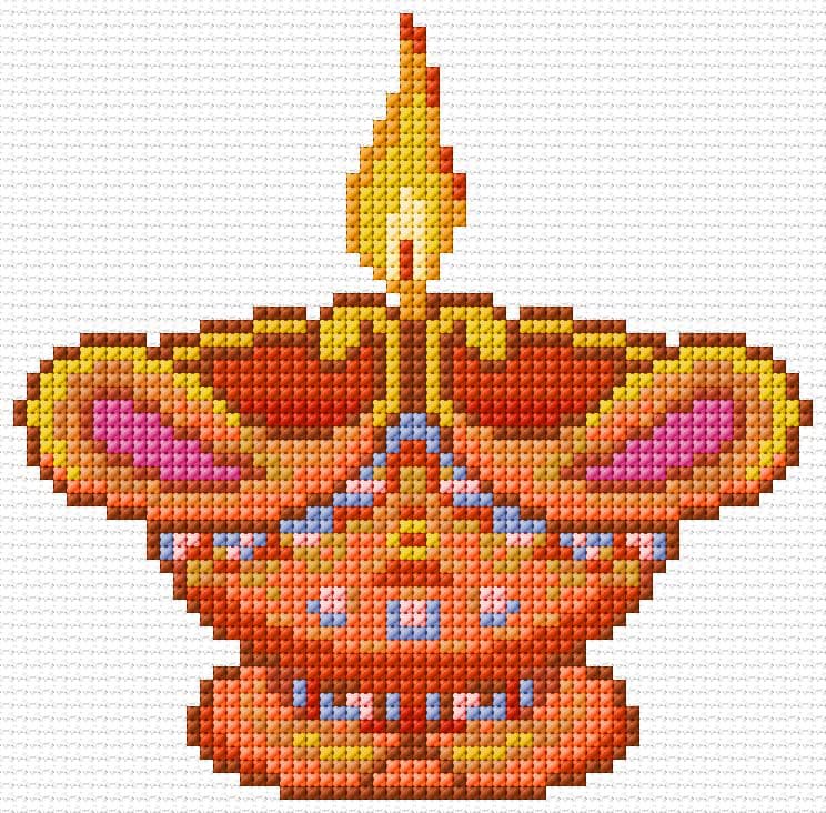 Happy Diwali free cross-stitch pattern