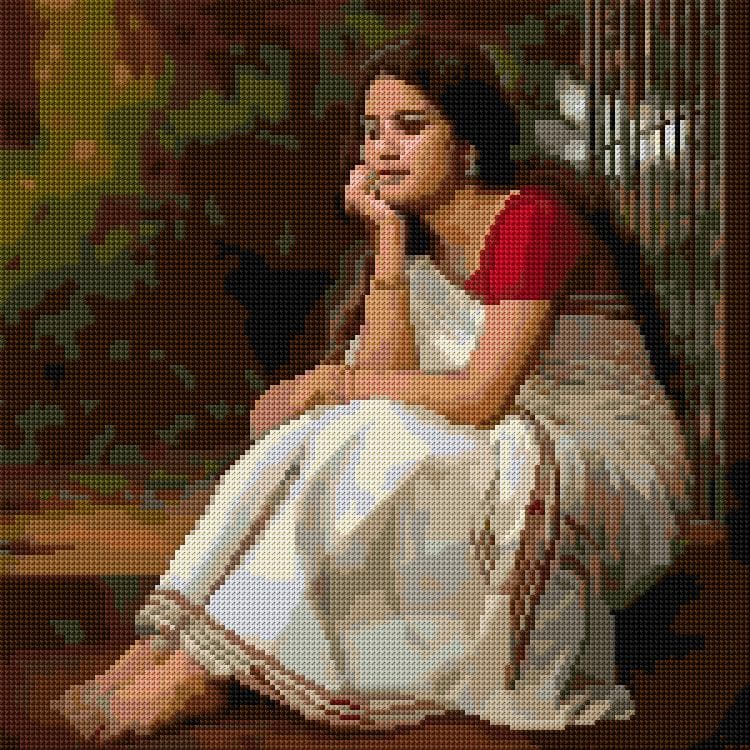 Indian Gril free cross-stitch pattern