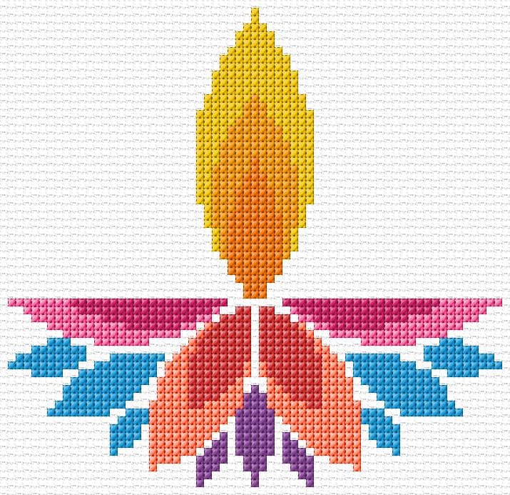 Happy Diwali free cross-stitch pattern