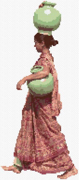 Indian Village Woman free cross-stitch pattern
