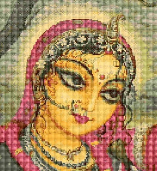 Radha Krishna free cross-stitch pattern