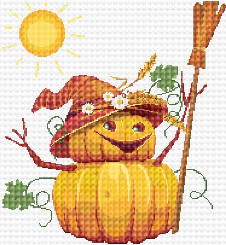 Pumpkin free cross-stitch pattern