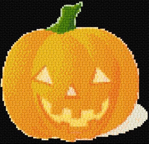 Halloween Pumpkin free cross-stitch pattern