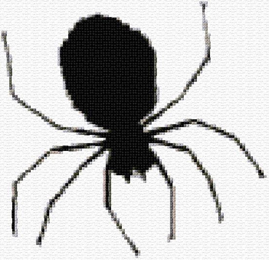 Halloween Spider free cross-stitch pattern