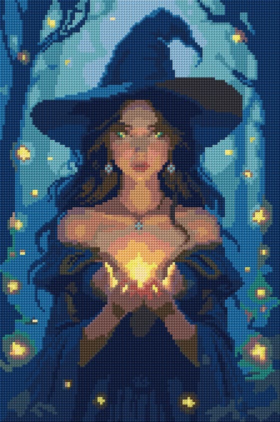 Witch free cross-stitch pattern