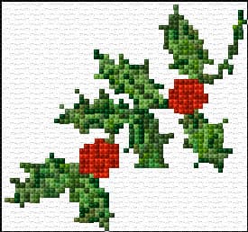 Christmas Holly free cross-stitch pattern